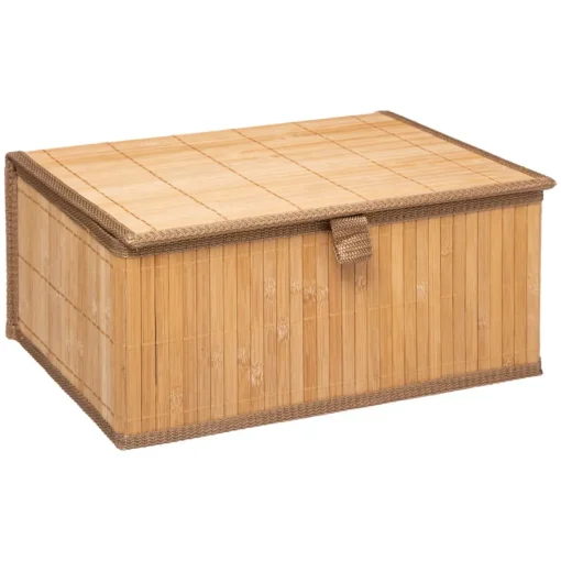 Cesto wc castanho em bambu com tampa 15x32cm