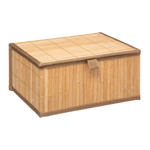 Cesto wc castanho em bambu com tampa 13,5x29cm