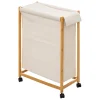 Cesto wc com rodas em bambu 52l