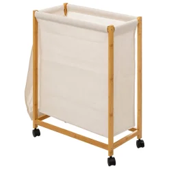 Cesto wc com rodas em bambu 52l
