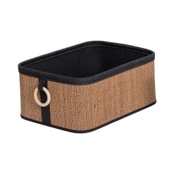 Cesto wc em bambu com alça de madeira 30x40cm