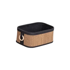 Cesto wc em bambu com alça de madeira 18x28cm