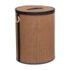 Cesto wc em bambu com tampa e alça de madeira 53cm