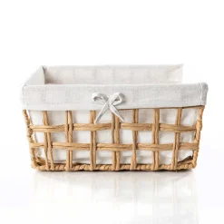 Cesto wc natural e linho 28x35cm