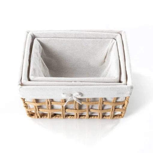 Cesto wc natural e linho 24x32cm