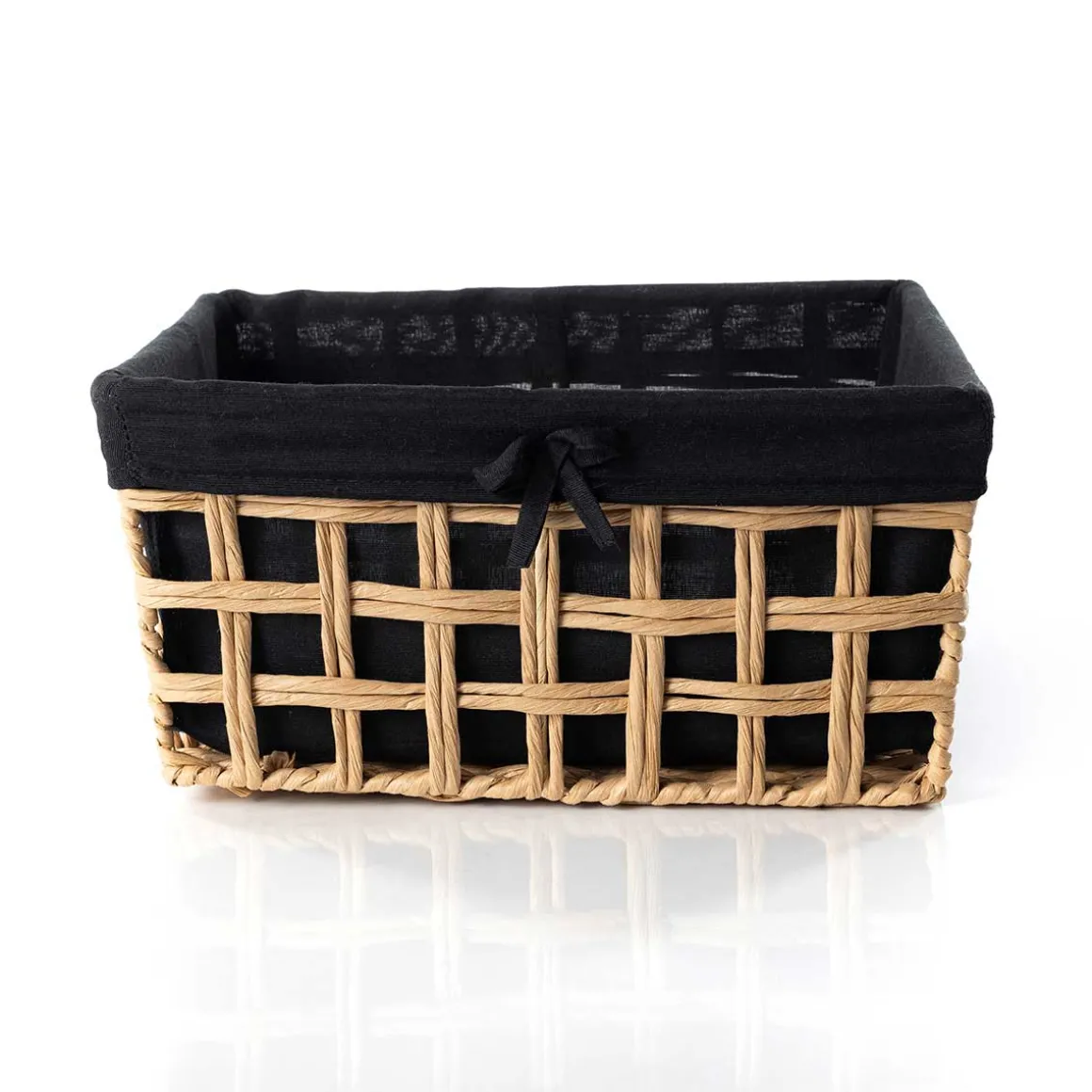 Cesto wc preto e bege 28x35cm