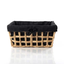 Cesto wc preto e bege 24x32cm