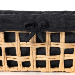 Cesto wc preto e bege 24x32cm