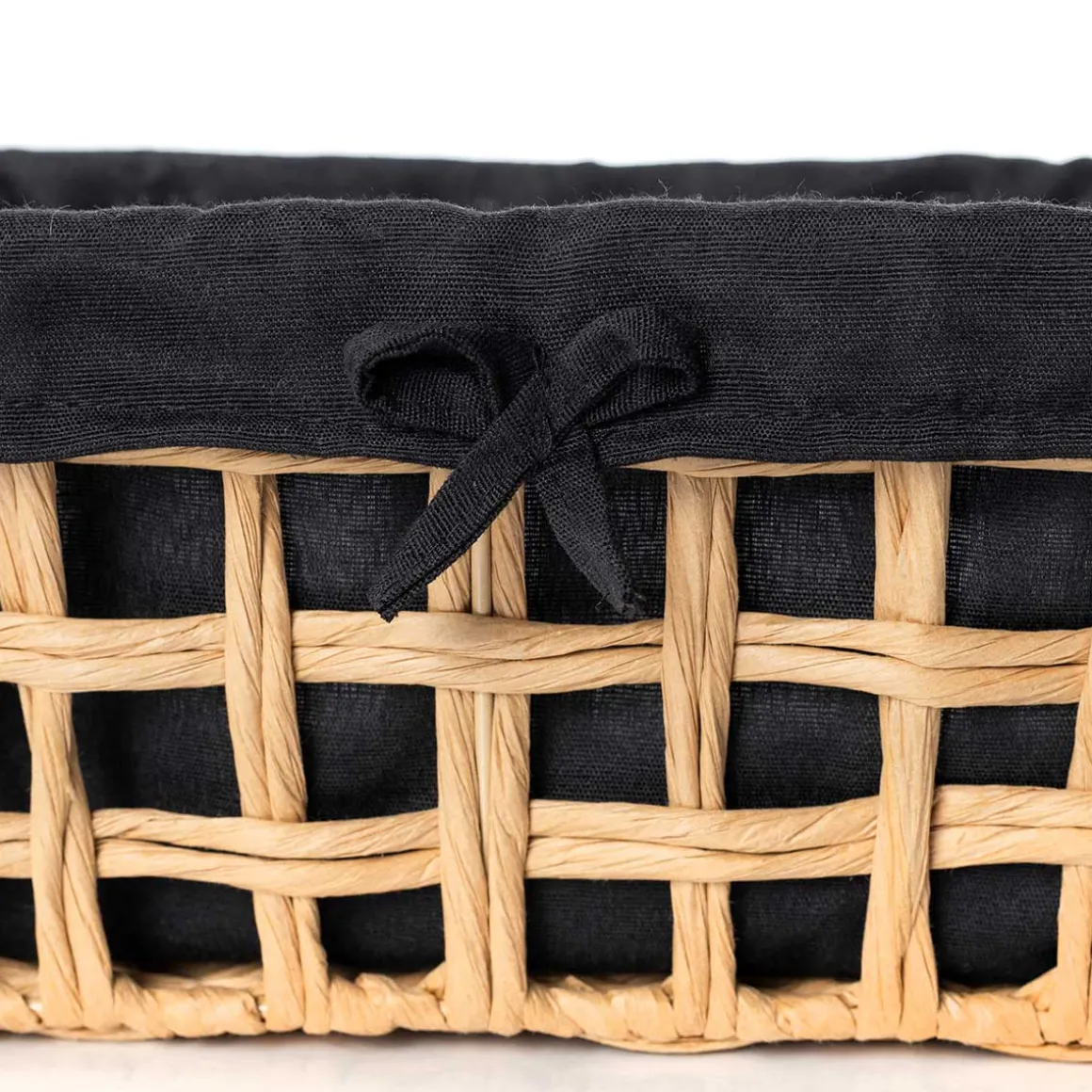 Cesto wc preto e bege 20x28cm