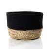 Cesto wc preto e natural 25x32cm