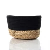Cesto wc preto e natural 22x30cm