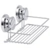 Cesto wc retangular em metal com ventosas cromado
