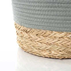Cesto wc verde caqui e natural 25x32cm