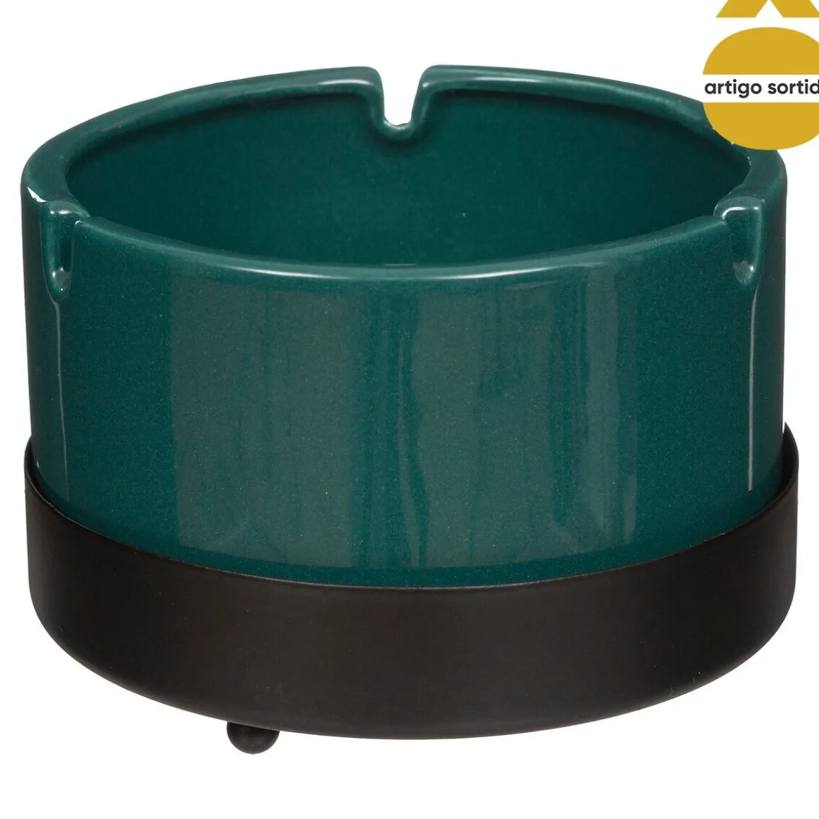 Cinzeiro CARAVANE em cerâmica e metal