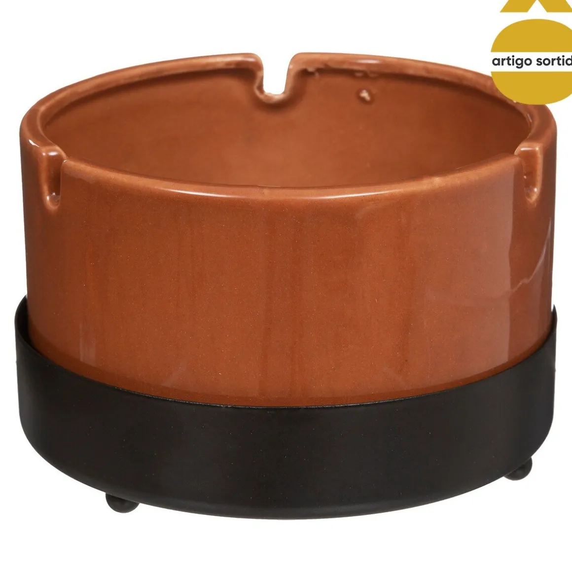 Cinzeiro CARAVANE em cerâmica e metal