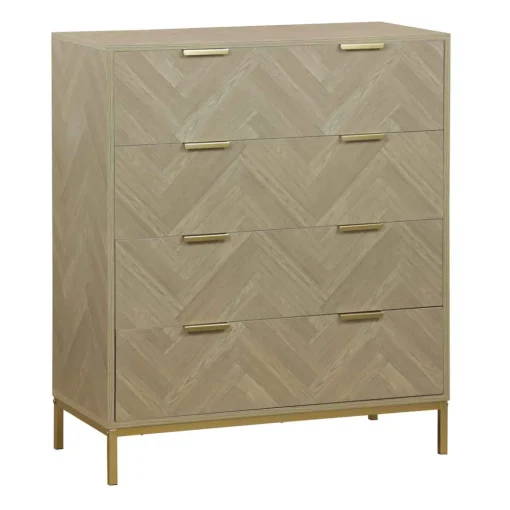 Cómoda CHEVRON bege com 4 gavetas