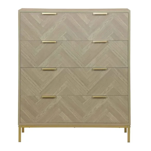 Cómoda CHEVRON bege com 4 gavetas