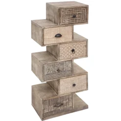 Cómoda com 6 gavetas AJAY bege 122cm