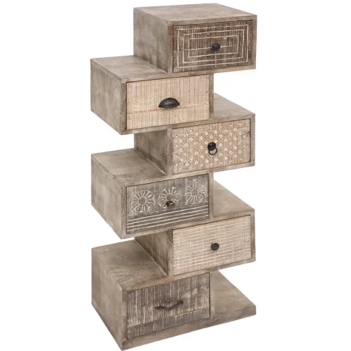 Cómoda com 6 gavetas AJAY bege 122cm