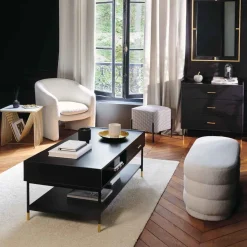 Cómoda com 3 gavetas TEDY preto