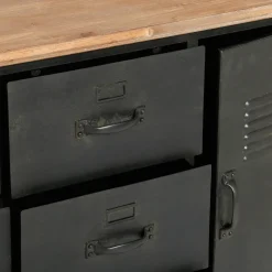 Cómoda com 6 gavetas TOROF preta em metal
