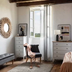Cómoda SOLEN branca em mdf com 4 gavetas