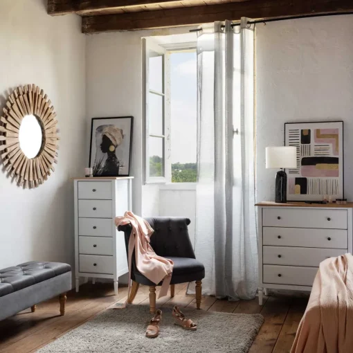 Cómoda SOLEN branca em mdf com 4 gavetas