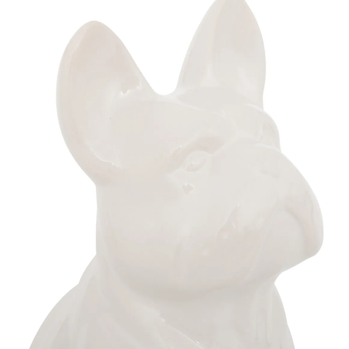 Cão decorativo branco em cerâmica