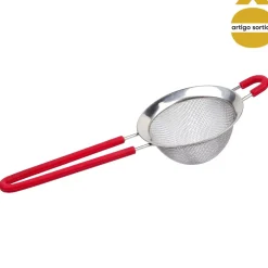 Coador em inox com cabo em silicone 9cm
