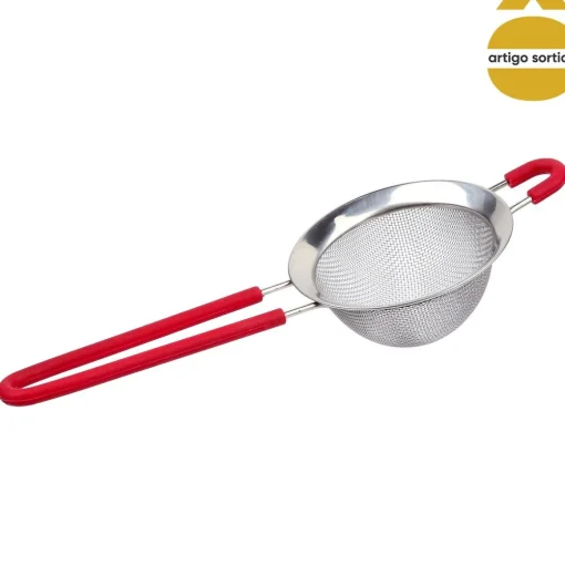 Coador em inox com cabo em silicone 9cm