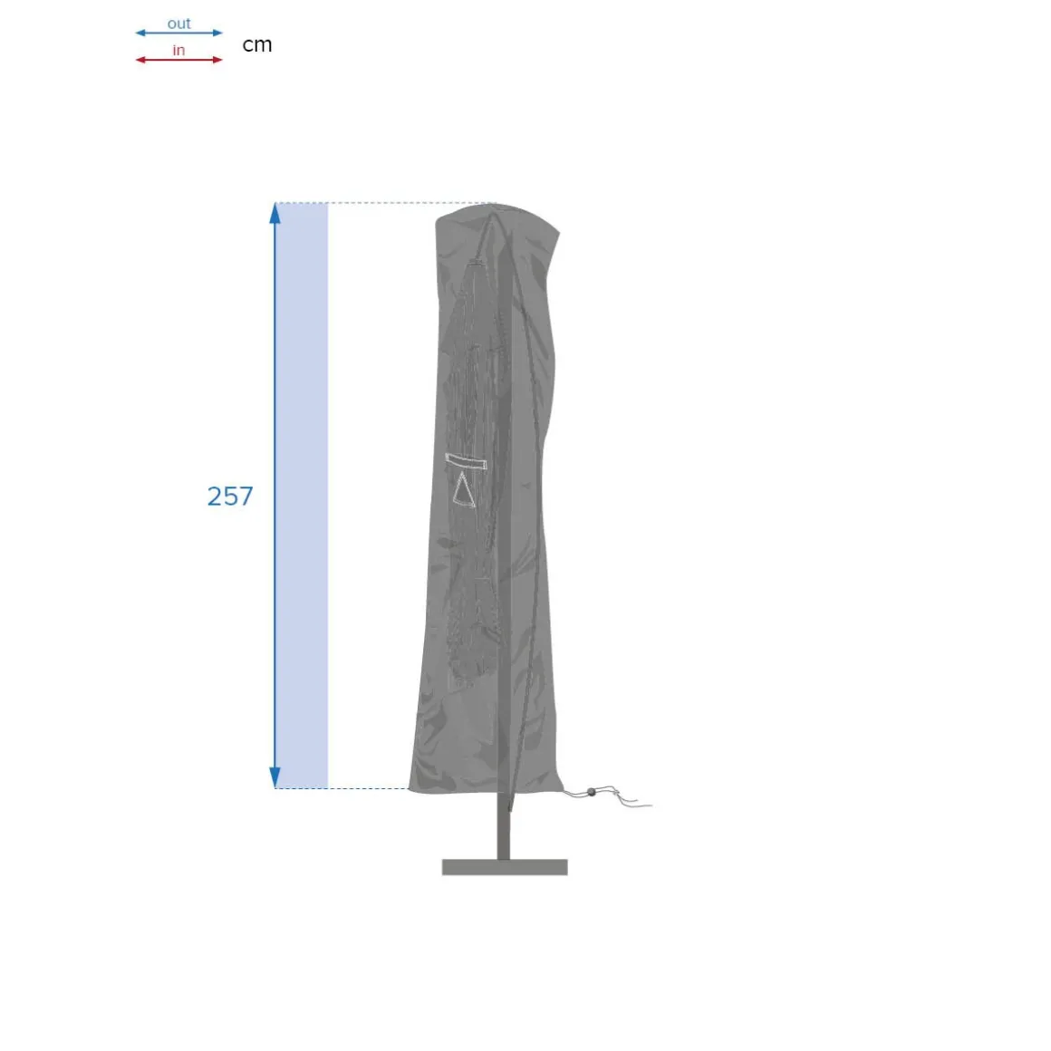 Cobertura guarda-sol descentrado 257cm