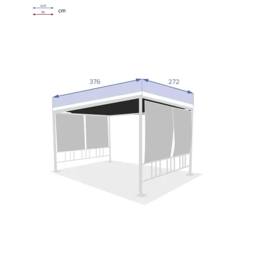 Cobertura para pérgula MOAI cinza ardósia 3x4m