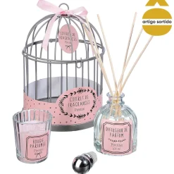 Coffret em gaiola com vela e difusor