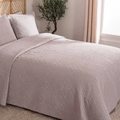 Colcha com 2 capas de almofada taupe 240x260cm