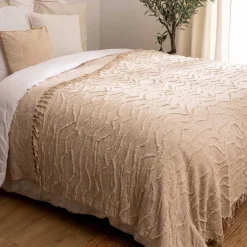 Colcha SLUB tuft bege 240x260cm