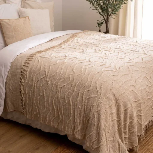 Colcha SLUB tuft bege 240x260cm