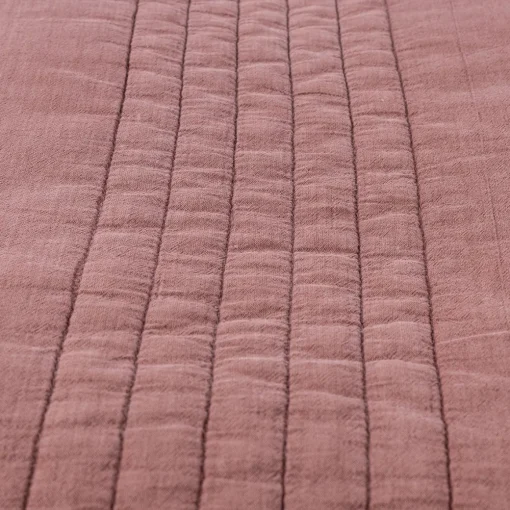 Colcha STONEWASHED rosa BLUSH com franjas 220x240cm