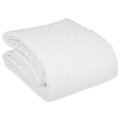 Colcha 240x260cm e 2 capas de almofada KALIA branca 60x60cm