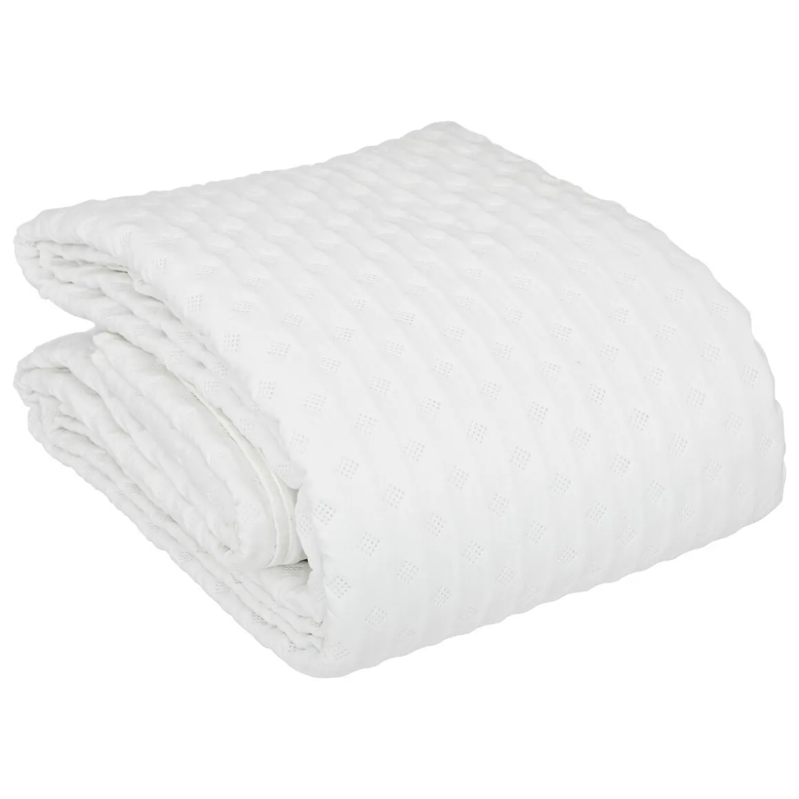 Colcha 240x260cm e 2 capas de almofada KALIA branca 60x60cm