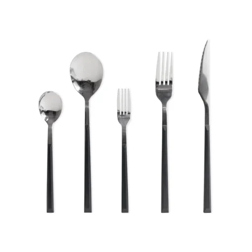 Colher de mesa LUNE inox com cabo preto