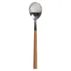 Colher de sobremesa LUNE em inox com cabo castanho