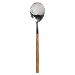 Colher de sopa em inox com cabo castanho