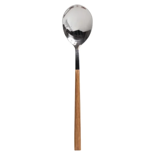 Colher de sopa em inox com cabo castanho