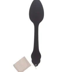 Colher decorativa preta para parede em mdf 38cm