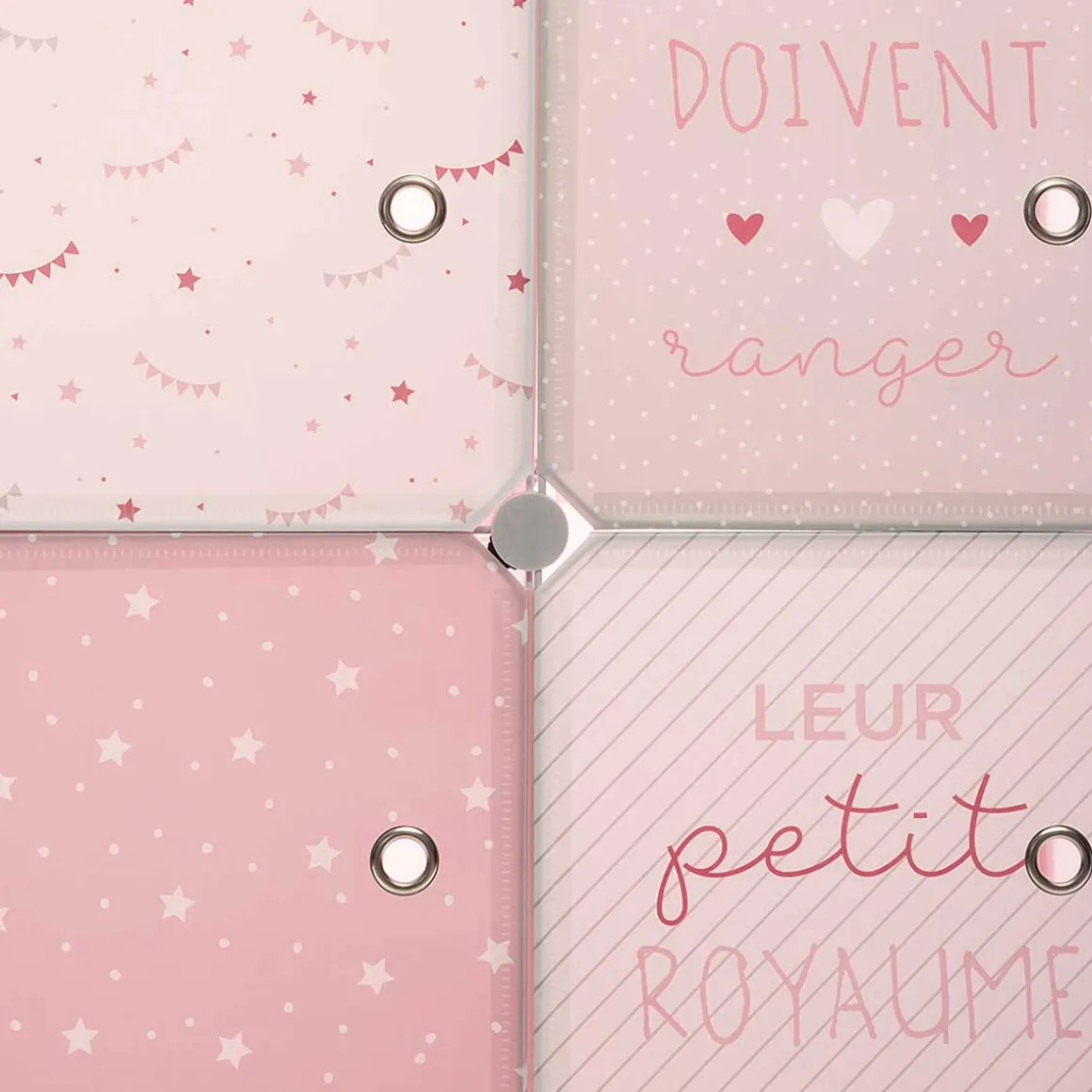 Coluna de arrumação dupla rosa 125x31,5x65cm