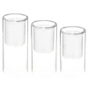 Conj. 3 velas led com castiçal de vidro
