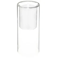 Conj. 3 velas led com castiçal de vidro