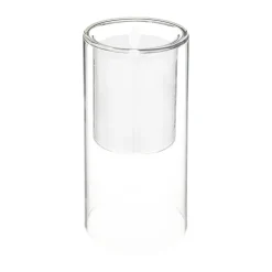 Conj. 3 velas led com castiçal de vidro