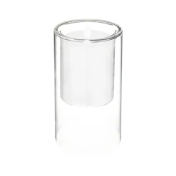 Conj. 3 velas led com castiçal de vidro