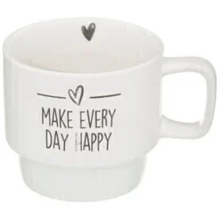 Conjunto 4 canecas HAPPY com suporte